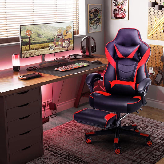 Gaming Chair With Footrest - #2024 Upgraded Comfortable Gaming Chair