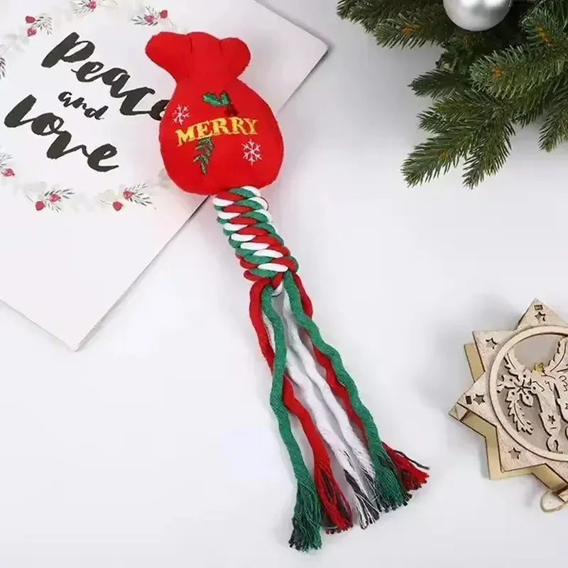 Christmas Pet Toys – Cute Cat & Dog Plush with Sound