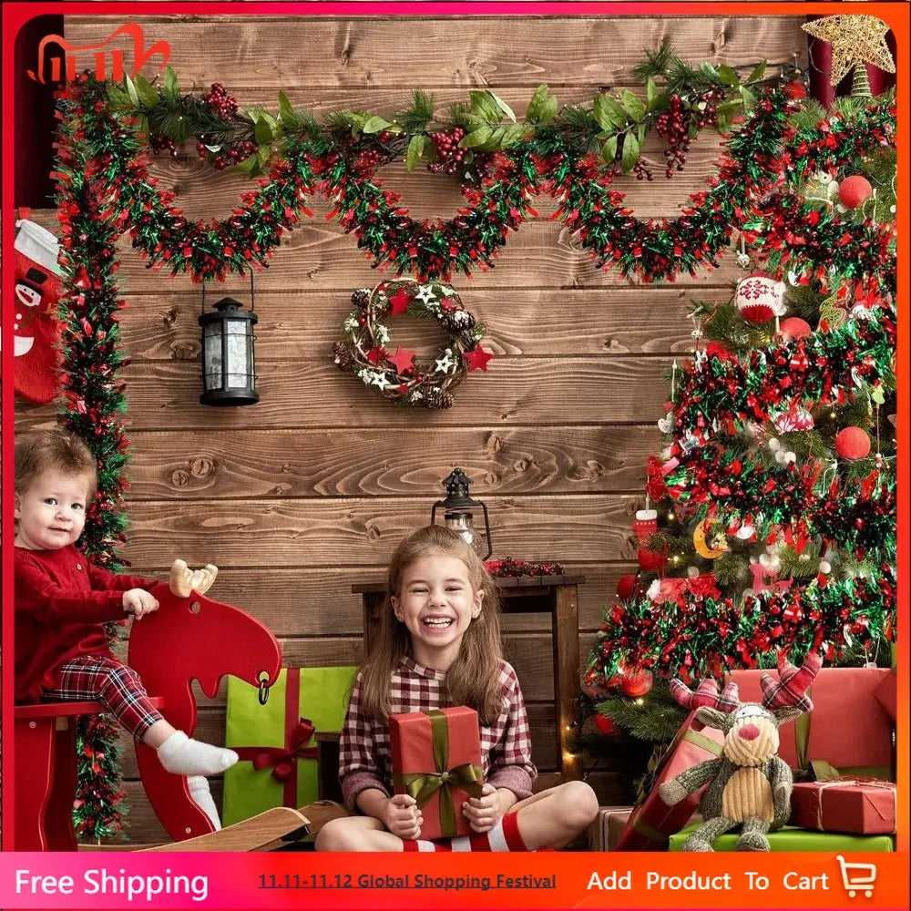 Christmas Tree Decoration Ribbon – 2M Red Green Strip