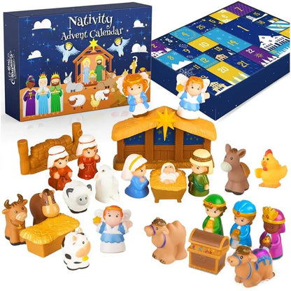 Christmas Nativity Advent Calendar with 24 Gift Boxes