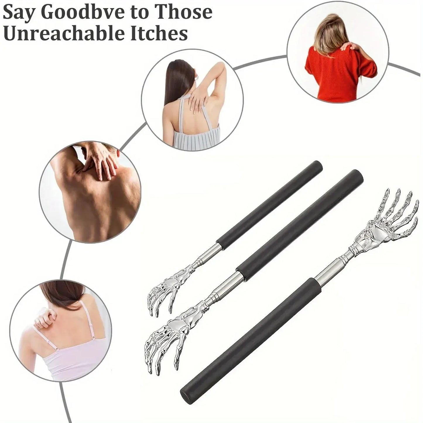 Portable Extendable Back Scratcher – Stainless Steel