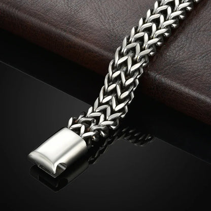 Men’s Double-Row Stainless Steel Magnetic Bracelet