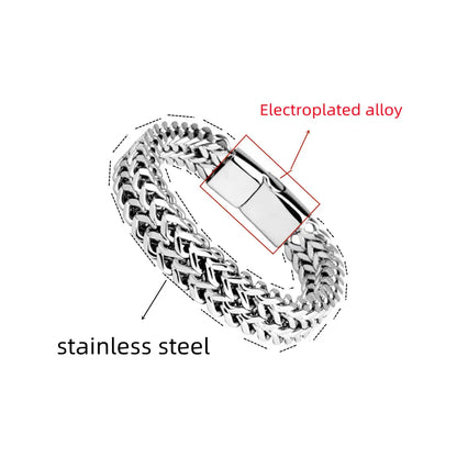 Men’s Double-Row Stainless Steel Magnetic Bracelet