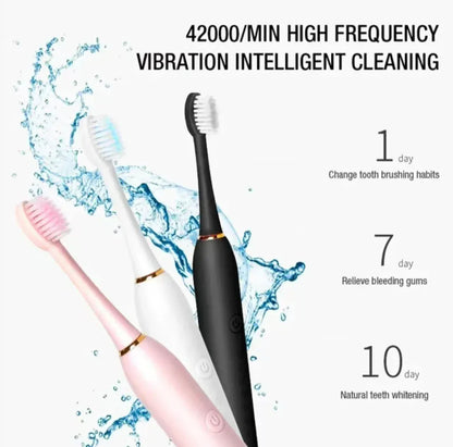 IPX7 Waterproof Sonic Toothbrush with DuPont Brush Head