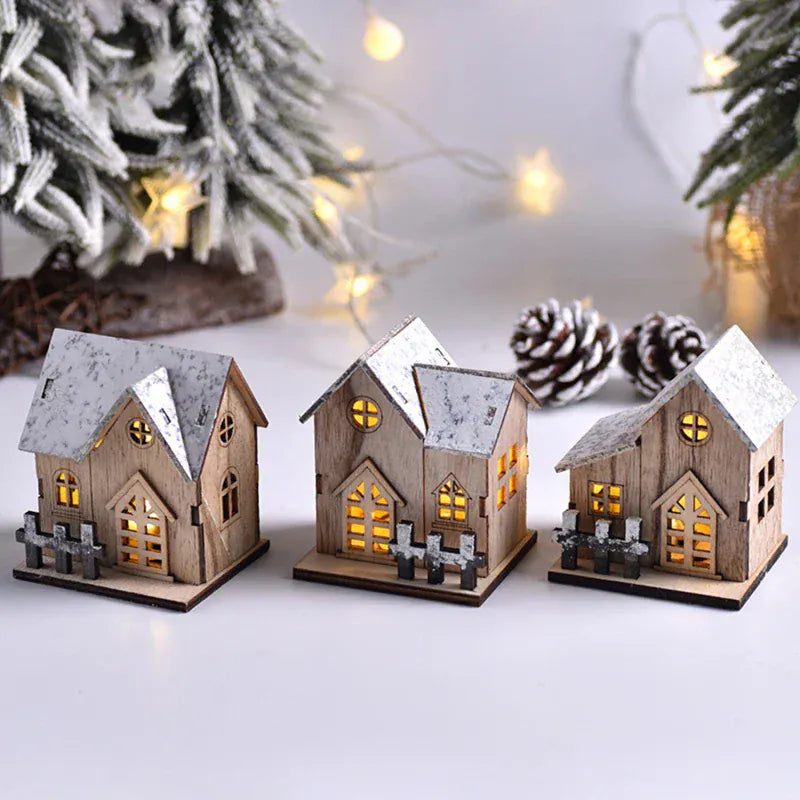DIY Christmas Cottage with LED Light Ornament