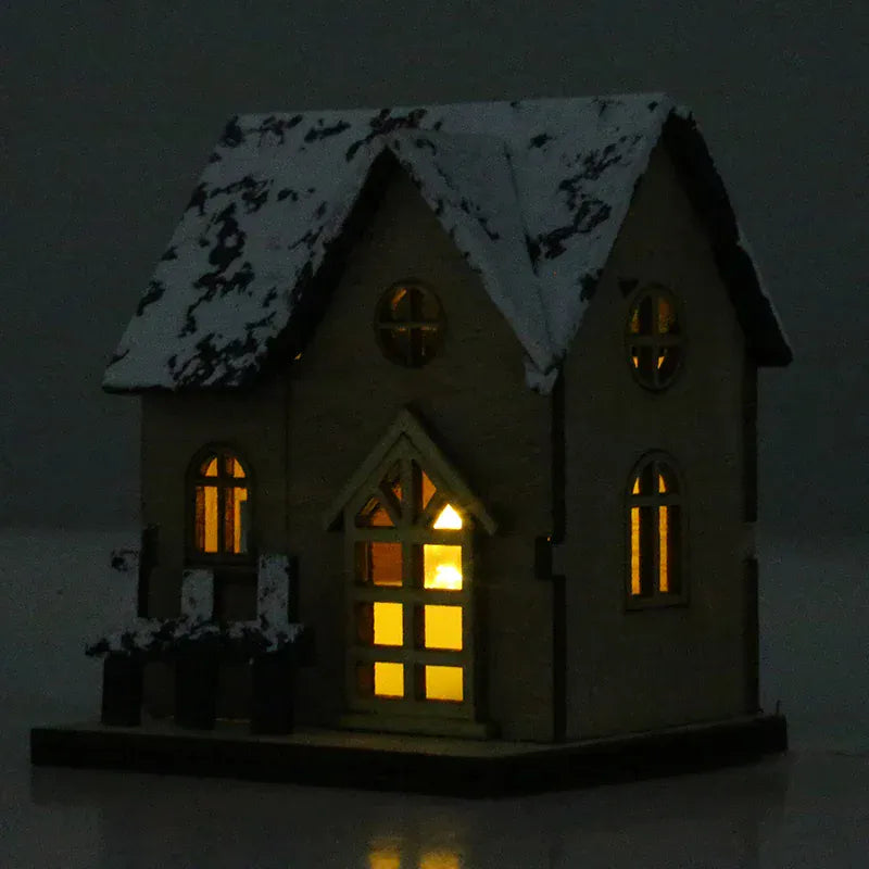 DIY Christmas Cottage with LED Light Ornament