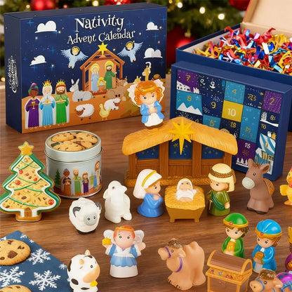 Christmas Nativity Advent Calendar with 24 Gift Boxes
