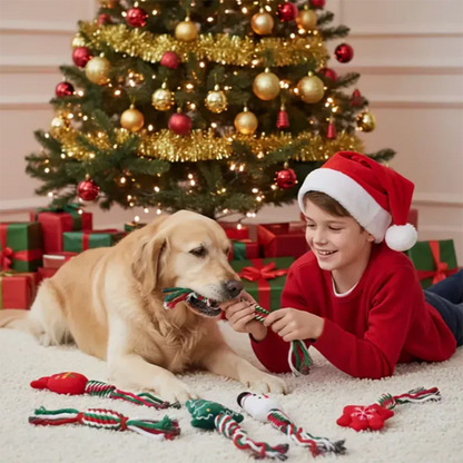 Christmas Pet Toys – Cute Cat & Dog Plush with Sound