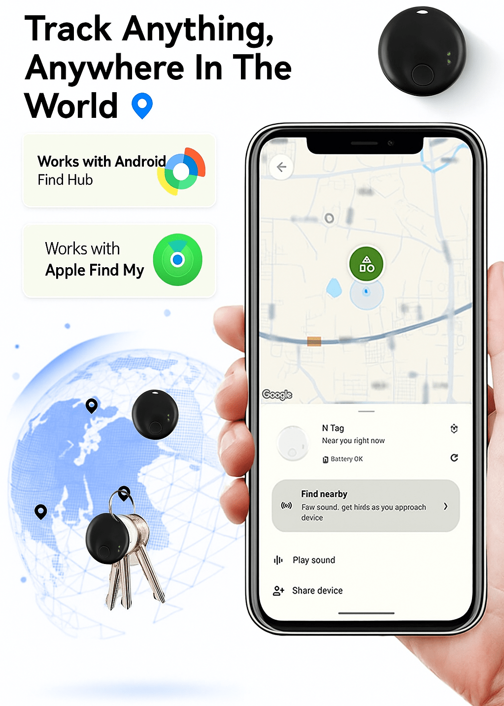GPS Airtag Tracker - #2025 Upgraded GPS Tracker ( Android & iPhone's )