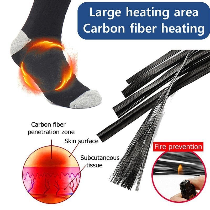 Rechargeable Heated Socks 10+ Hours Long Lasting Heat