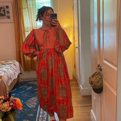 Handmade Tiger Stripes Dress Summer-Ready