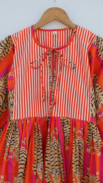 Handmade Tiger Stripes Dress Summer-Ready
