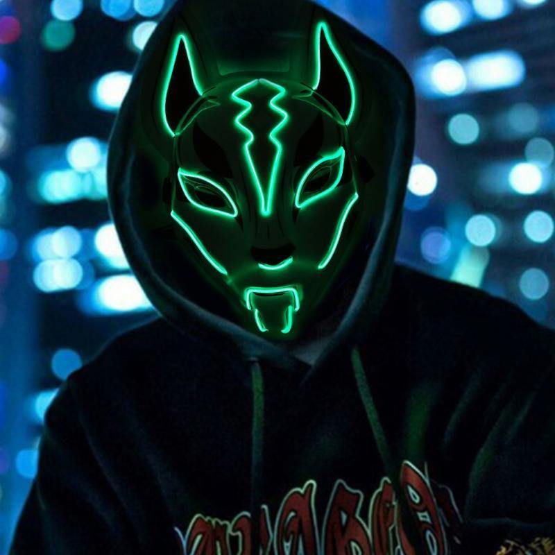 Fox Drift LED Mask - #2021 Upgraded LED Fox Mask (ONE SIZE FITS ALL)