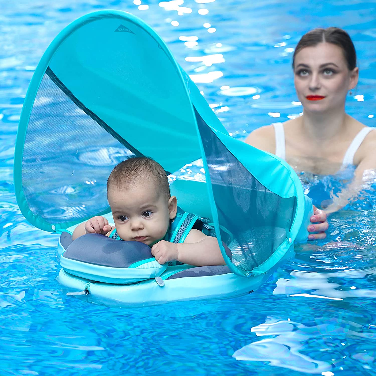 Infant Pool Floater - Baby Pool Floater With UV Protection Sunshade