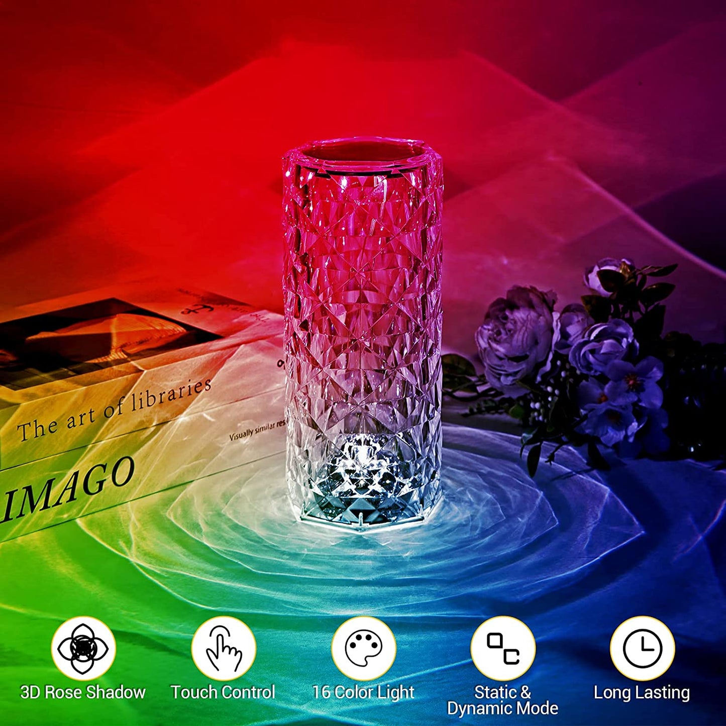 Crystal Lamp - #2024 Upgraded 3D Diamond Crystal Lamp [Touch Control]