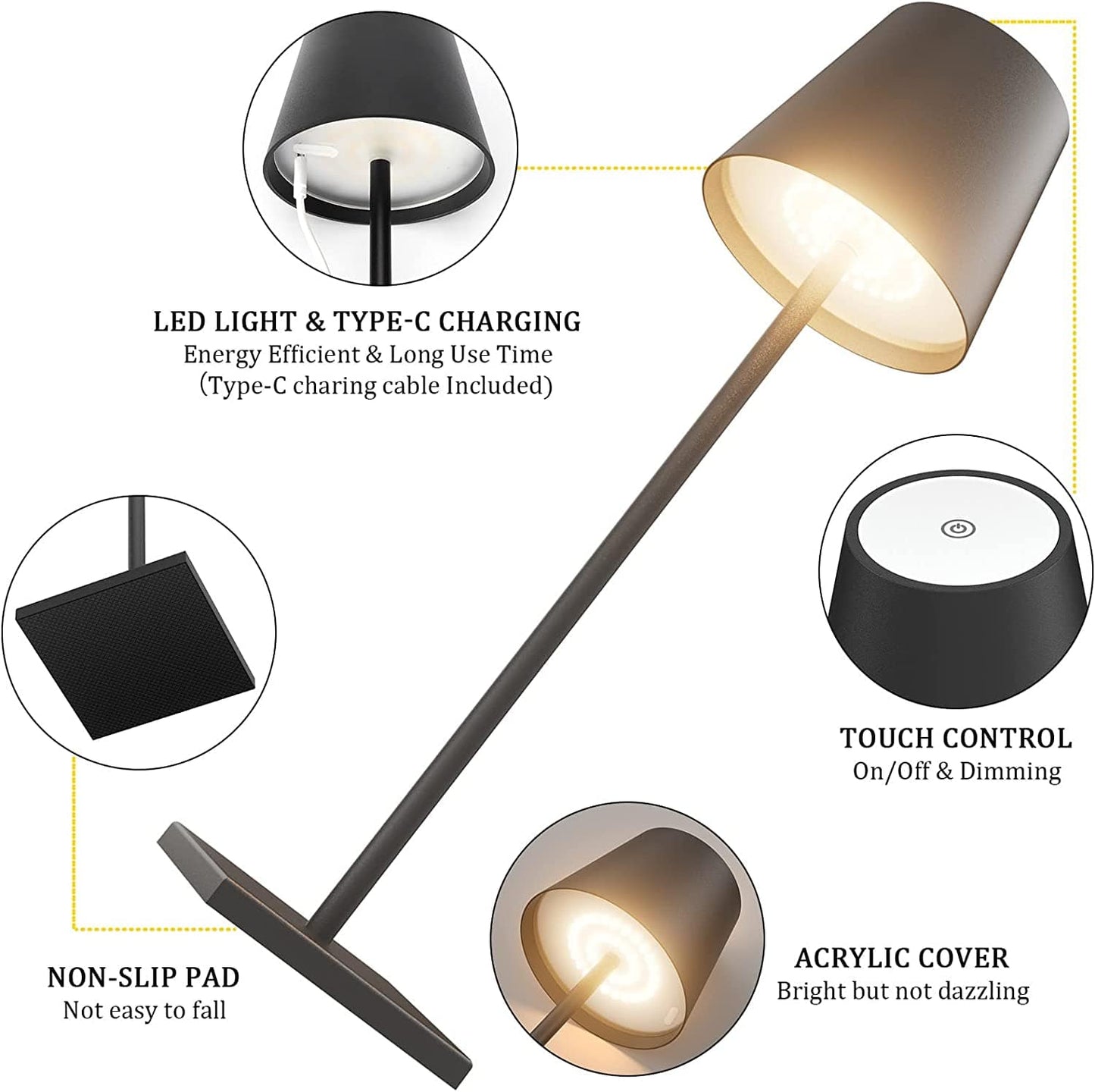 LED Cordless Table Lamp - #2024 Wireless Lamp [5+ Years Working Life]