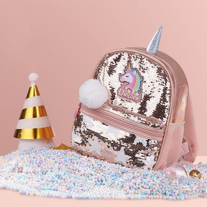 Children's Backpack for Girls- Reversible Sequin, Unicorn