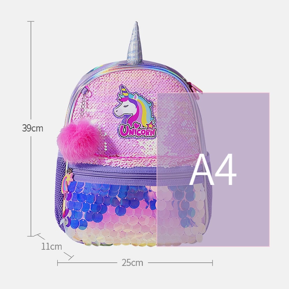 Children's Backpack for Girls- Reversible Sequin, Unicorn