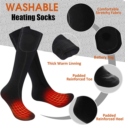 Rechargeable Heated Socks 10+ Hours Long Lasting Heat